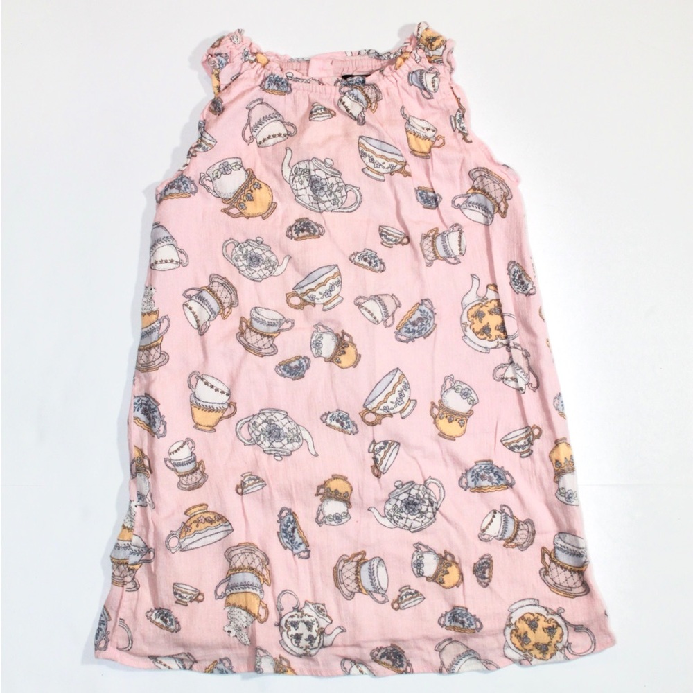 Victoria Beckham Girls' Pink Tea Party Print Sleeveless Dress